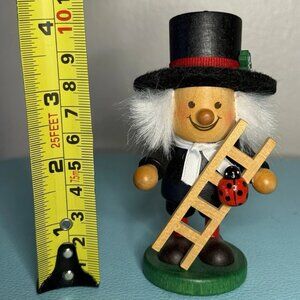Christian Ulbricht Mini Chimney Sweep Ornament – 4” Wooden Erzgebirge Germany